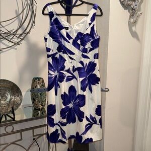 Jones New York Purple Floral Midi Dress